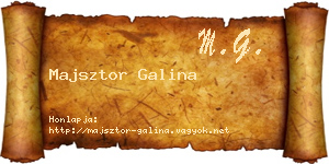 Majsztor Galina névjegykártya